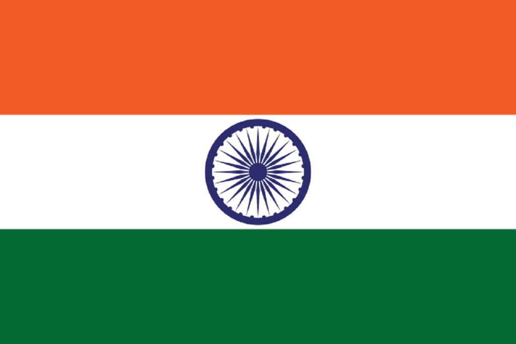 Natioanal flag of India. Tri-color like Orange, White, Green.